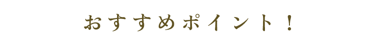 おすすめポイント！